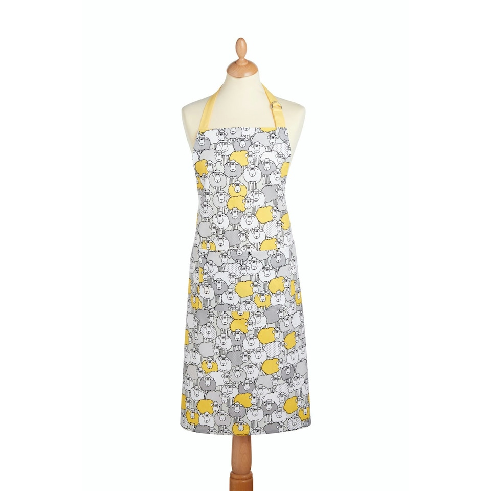 image 1 of KitchenCraft Apron Grey Sheep Cotton Yellow