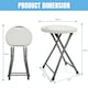 image 2 of 2x Bar Stool Folding Flat Solid Plastic Metal Frame Seat Breakfast Camping Stool