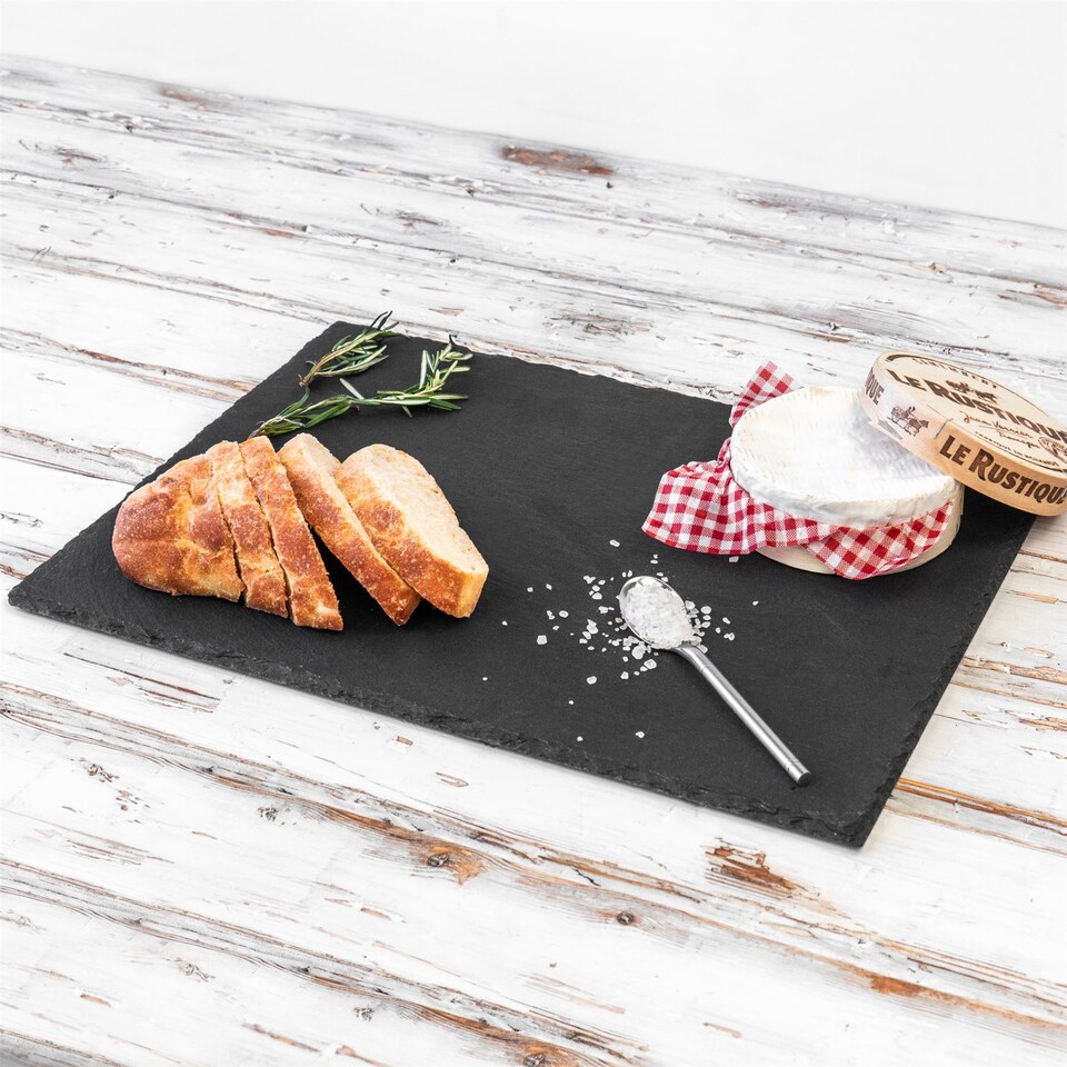 image 1 of Argon Tableware Rectangle Slate Serving Platter - 40 x 30cm | Grey | Grey