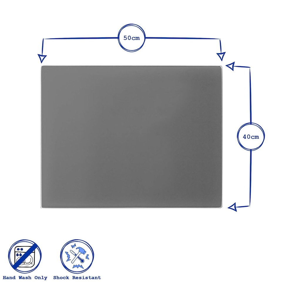 image 1 of Harbour Housewares Glass Kitchen Chopping Board - 50 x 40cm - Red | Red | Red