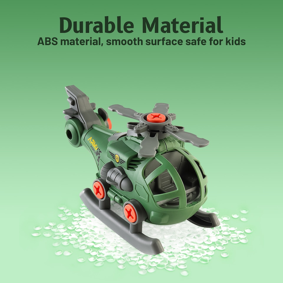 image 1 of DIY My First Wheels Set – Army Tank & Helicopter (Take-Apart & Build Kit)