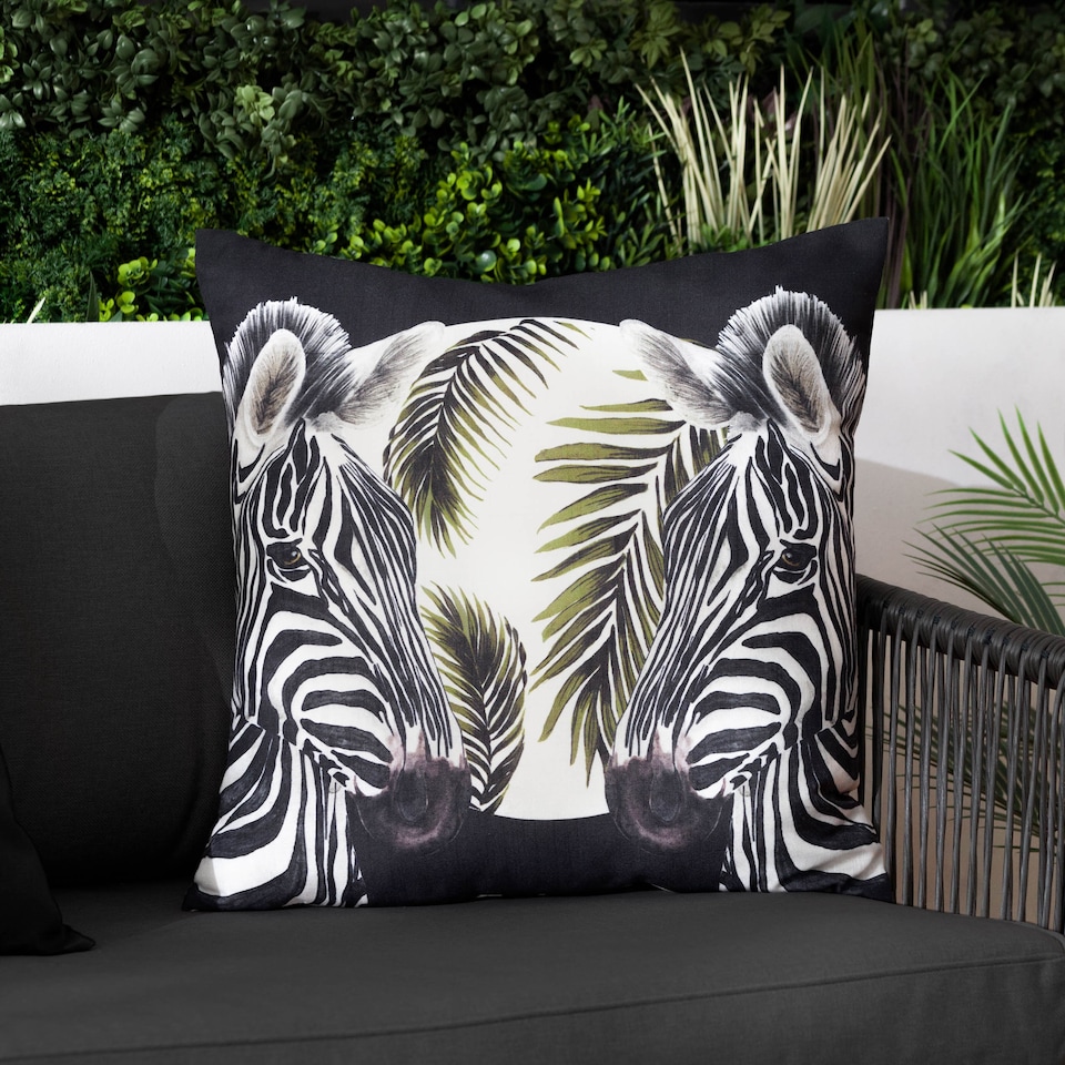 image 1 of Paoletti Leopardis Zebra Woven Outdoor Cushion