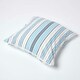 image 4 of Homescapes Cotton New England Stripe Cushion Cover - 45 x 45 cm | Blue | Blue | 45 x 45 cm