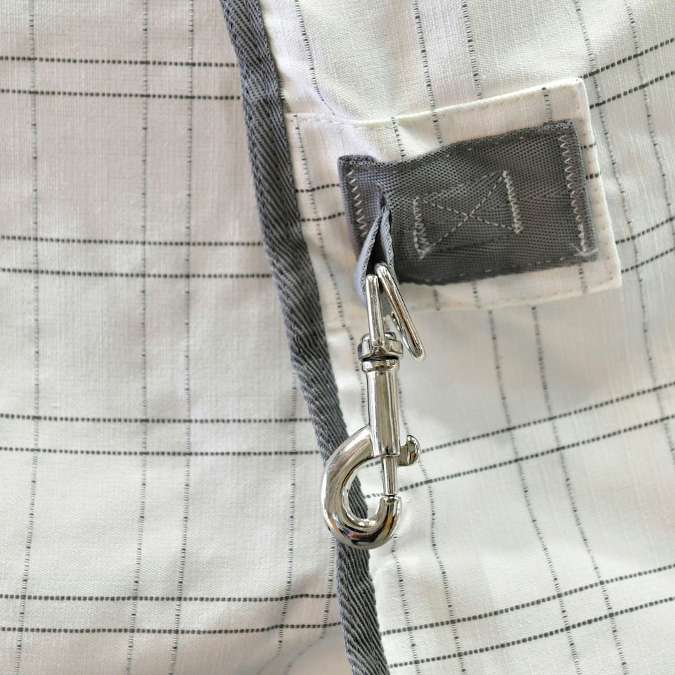 image 1 of Weatherbeeta Comfitec Standard-Neck Cotton Horse Rug Liner - White/Grey - 4´