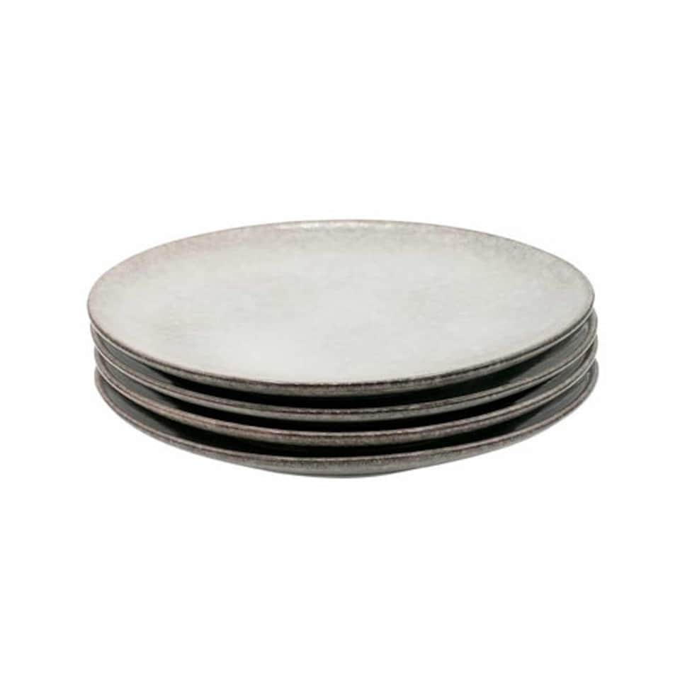 image 1 of Cooks Professional Set of 4 26cm Nordic Stoneware Dinner Plates with Reactive Glaze | Grey