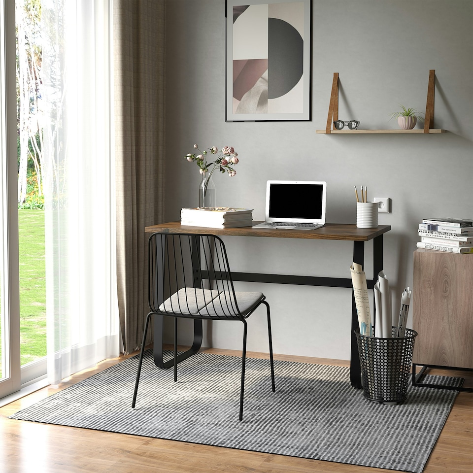 image 1 of HOMCOM Industrial Writing Desk Laptop Table Home Office Study Workstation