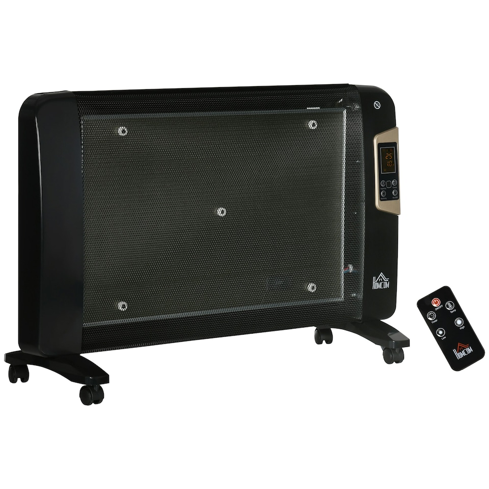 image 1 of HOMCOM Mica Electric Space Heater, Portable Heater, 2 Heat Settings, Black