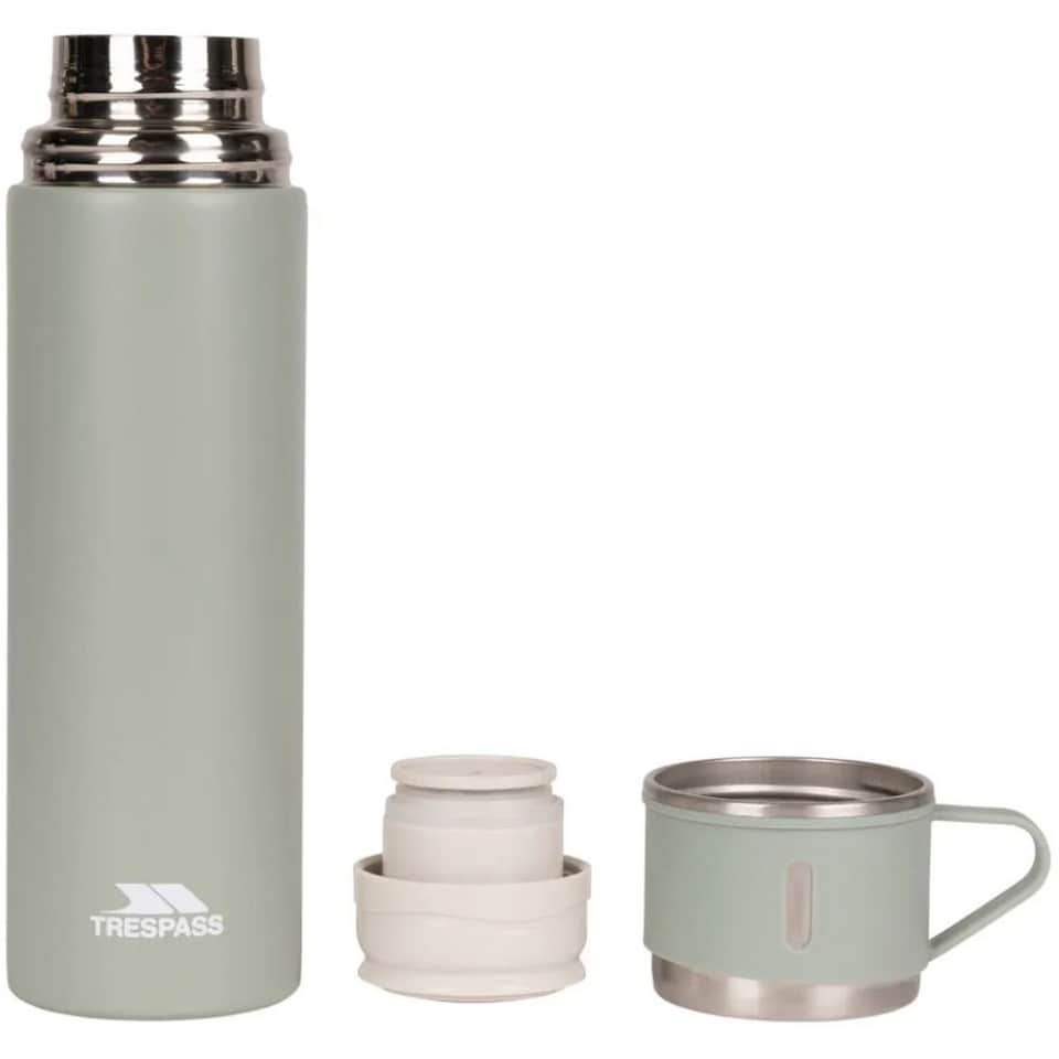 image 1 of Trespass Recce Stainless Steel Flask | Green | Sage | One Size | 1