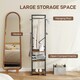 image 4 of HOMCOM Clothes Rail with Storage Shelf and Hooks, Clothes Rack Brown