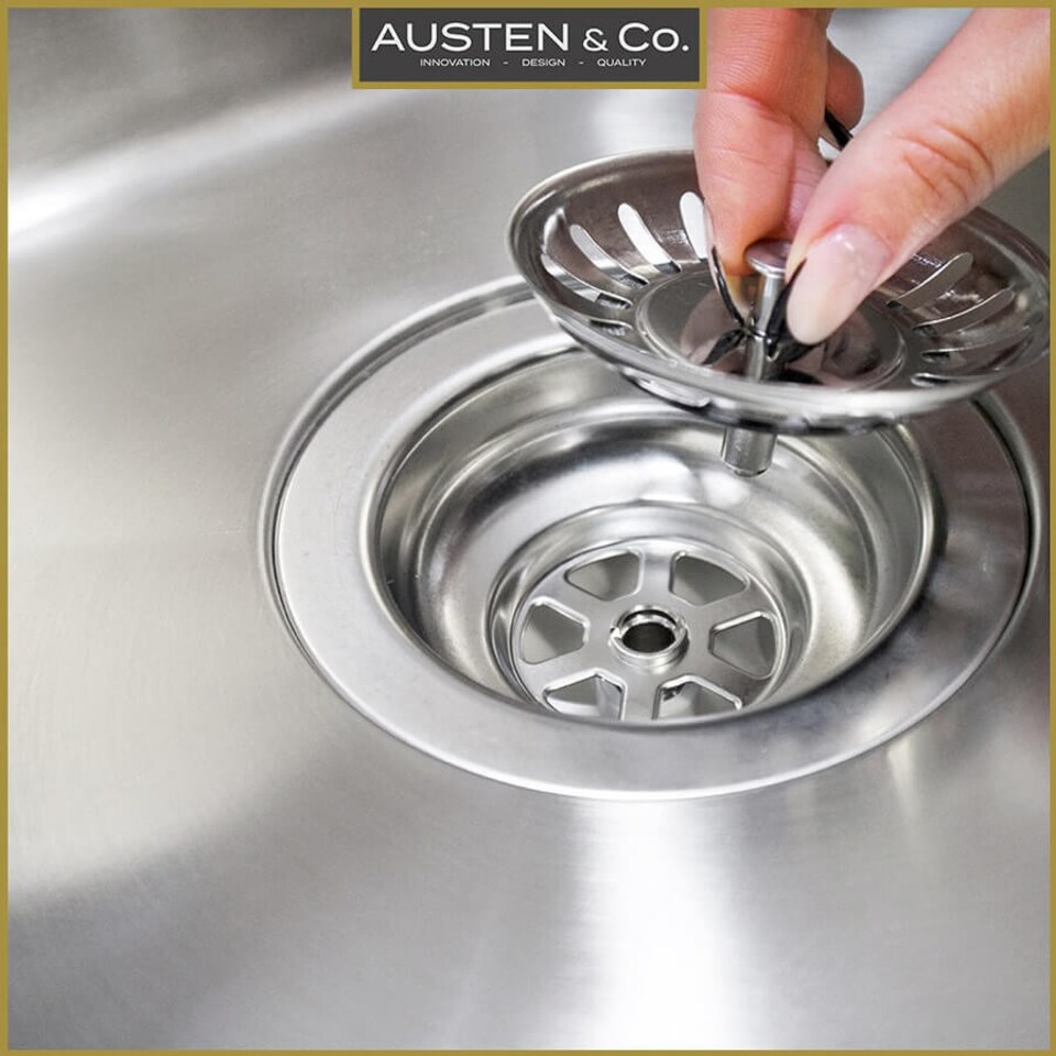 image 1 of Austen & Co. Orla Stainless Steel 1.5 Bowl Kitchen Sink, Right Hand Main Bowl, Inset & Undermount
