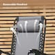 image 6 of VonHaus Set of 2 Padded Folding Zero Gravity Sun Lounger Chairs for Garden Grey