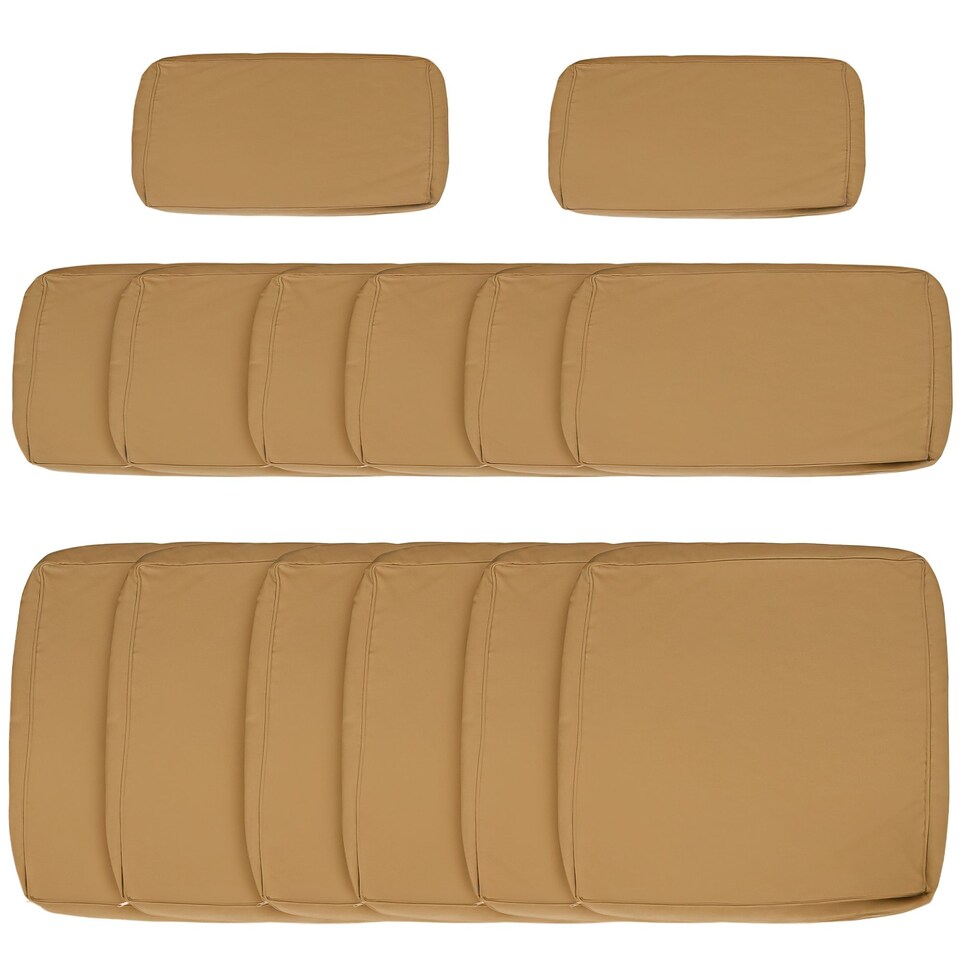 image 1 of Outsunny Garden Rattan Sofa Set Polyester Cover Replacement No Cushion | White | Beige | 1