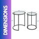 image 7 of Set Of 2 Round Nesting Coffee Tables With Tempered Glass Top Black Black
