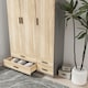 image 5 of 3 Door 4 Drawer Wardrobe With Hanging Rail And Storage Shelf | Grey | Grey Carcass & Oak Door | 1