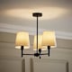 image 2 of ValueLights Kincaid 3 Arm Black Chandelier Ceiling Light Taper Shades and Bulbs