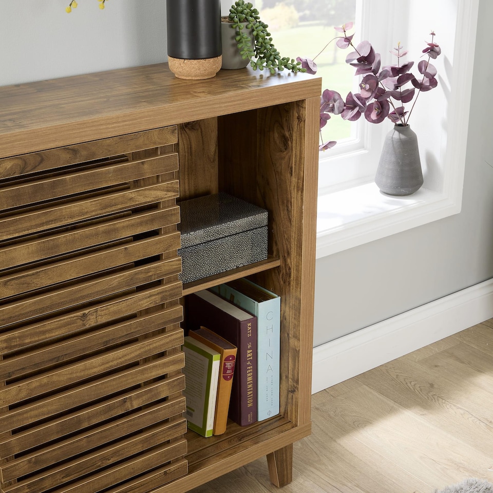 image 1 of Luna Sideboard 2 Doors Storage Cupboard Highboard Side Cabinet