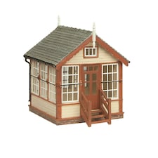 Bachmann Scenecraft Platform Mounted Signal Box Brown (Pre-Built)