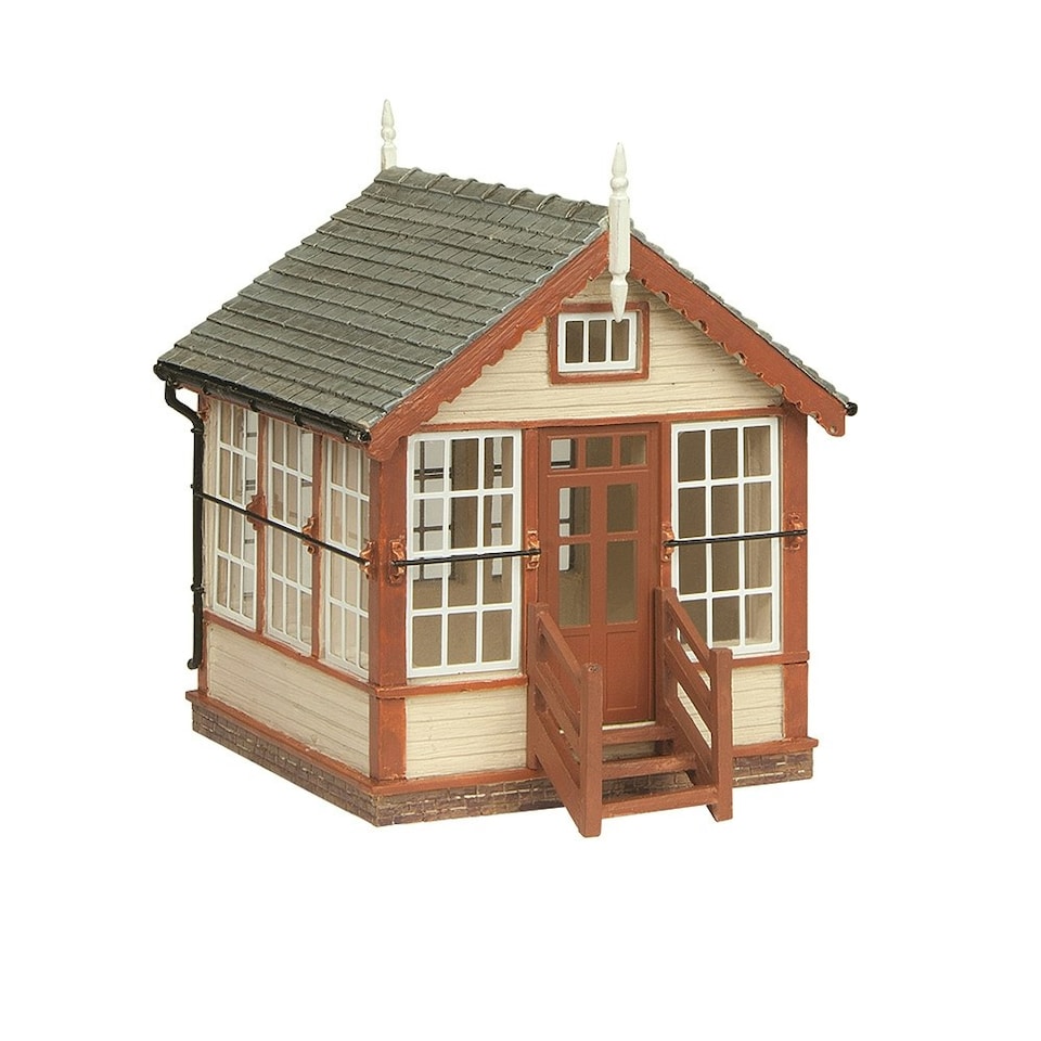 Bachmann Scenecraft Platform Mounted Signal Box Brown (Pre-Built)