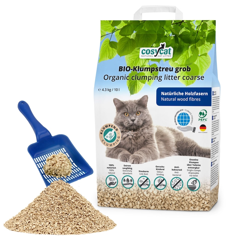 image 1 of Cosycat Clumping Wood Cat Litter 10L Coarse Granule