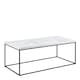 image 1 of Barossa Coffee Table with White Marble Effect Top & Black Steel Base 110x55x45cm