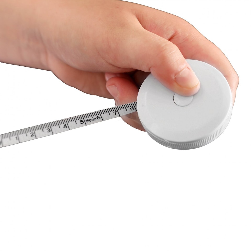 image 1 of White 1.5m/60" Round Fabric Tape Measure with Plastic Case