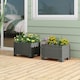 image 3 of COSTWAY 2 Pack Planter Box Raised Garden Bed Grey