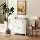 image 5 of HOMCOM Sideboard, Modern Storage Cabinet with Drawer, Adjustable Shelf and PU Pulls for Living Room, Dining Room, Kitchen, White | White