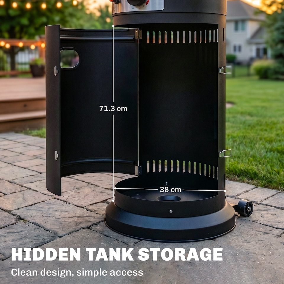 image 1 of Outsunny 11 KW Patio Heater, Propane Heater with Tip-Over Switch, Black | Black | Black