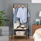 image 2 of HOMCOM 2-Tier Garment Rack Storage Shelves Metal Coat Shoes Clothes Stand