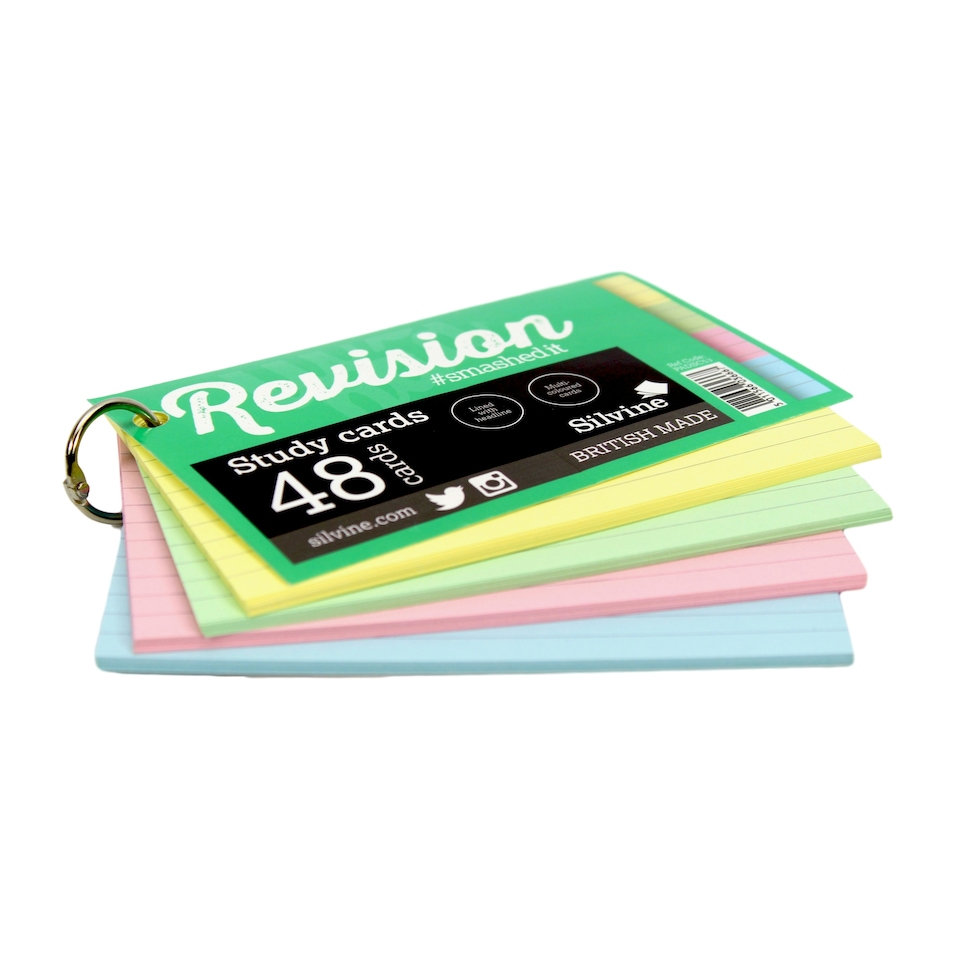 image 1 of 48 Assorted Colour 5x3" Revision Cards on Binding Ring
