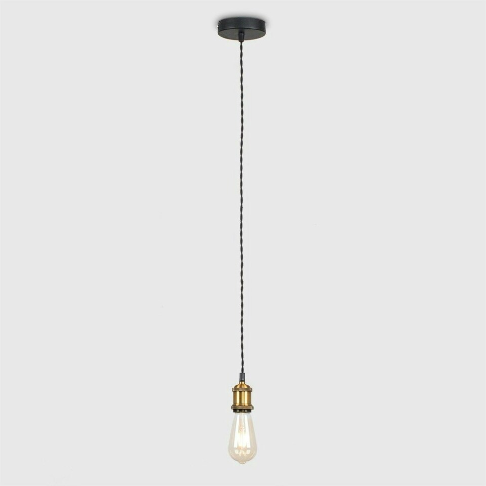 image 1 of ValueLights Industrial Steampunk Antique Brass Single Suspended Ceiling Pendant Light