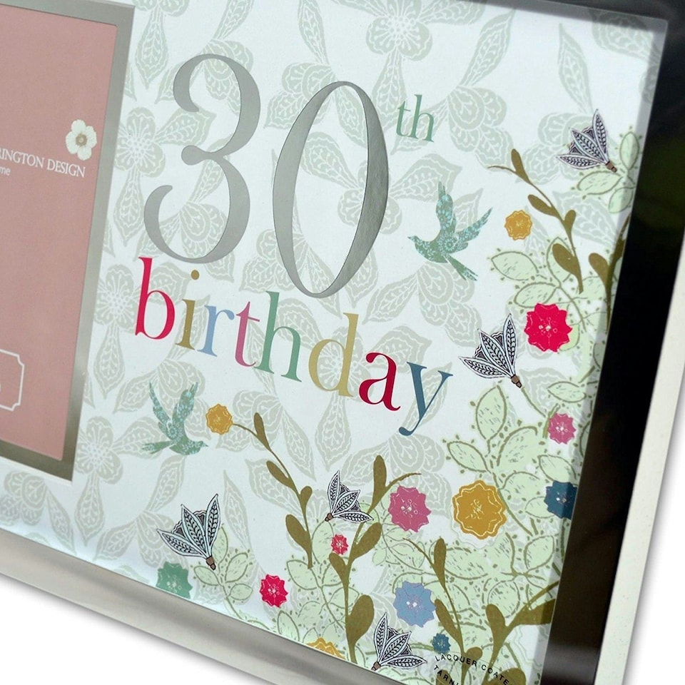 image 1 of Large Silver Plated 4 x 6 30th Birthday