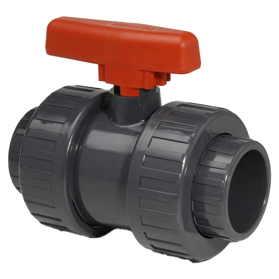 1in Grey PVC  Double Union Ball Valve