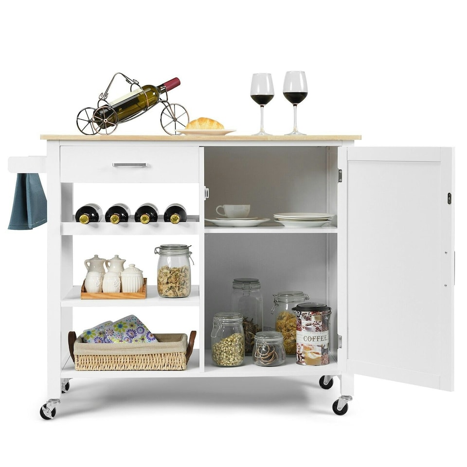image 1 of COSTWYA Kitchen Island Storage Trolley Rolling Cart
