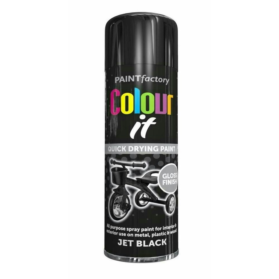 image 1 of Primer Spray Paint Aerosol Auto Car Wood Metal 250ml Black | Gloss