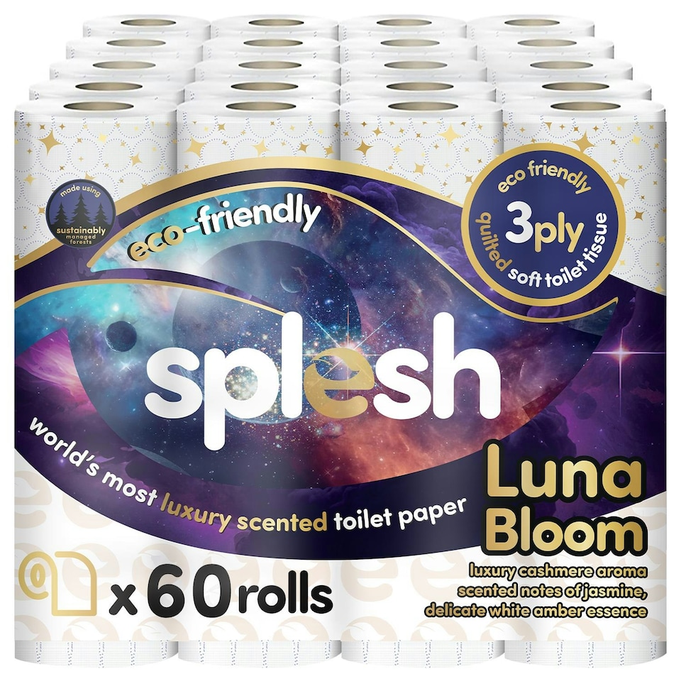 image 1 of Splesh Quilted Luxury 3 Ply Luna Bloom Scented Toilet Tissue Paper, 60 Rolls