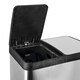 image 4 of Dihl 60L Black Pedal Bin with dual 30L Removable Buckets and Soft-Close Lids Silver