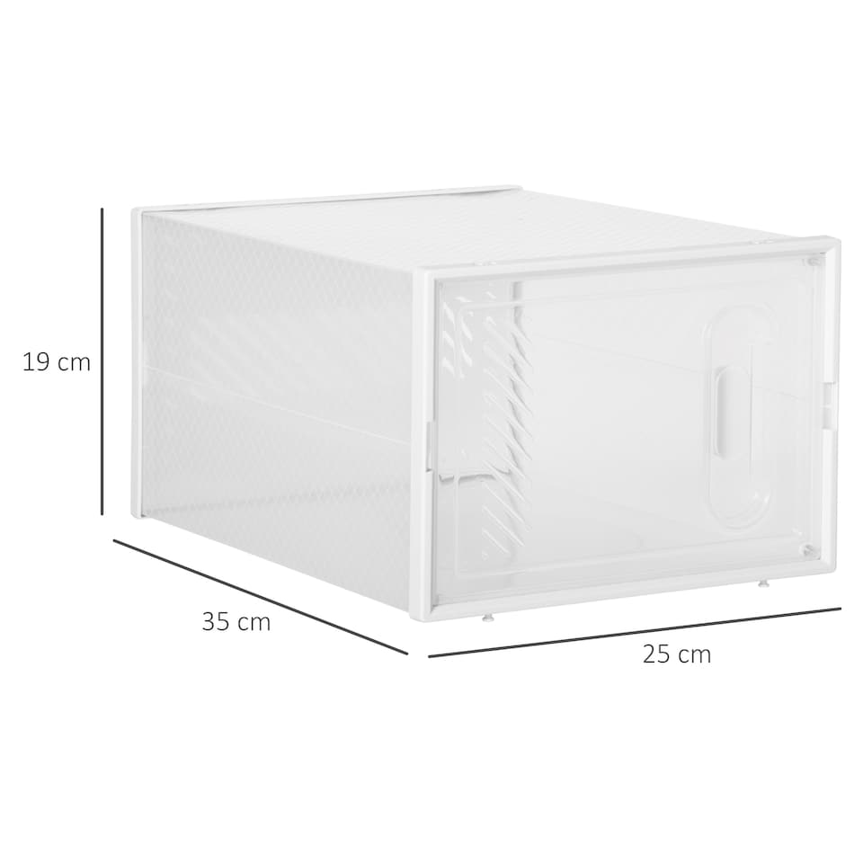 image 1 of HOMCOM 18PCS Clear Shoe Box, Plastic Stackable Shoe Storage Box for UK EU Size up to 8.5 43 with Magnetic Door for Women Men, 25 x 35 x 19cm