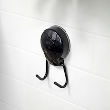 Showerdrape SuctionLoc Black Stainless Steel Wall Mounted Robe Hook