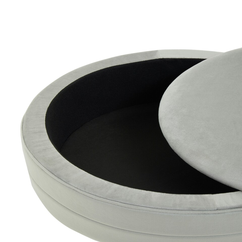 image 1 of Interiors By Premier Durable Grey Velvet Stool, Stylish Kitchen Bar Stool For Bedroom, Versatile Design Bar Stool For Guests