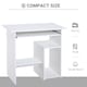 image 5 of HOMCOM Compact Small Computer Table Wooden Desk Keyboard Tray Storage Shelf Modern Corner Table Home Office White