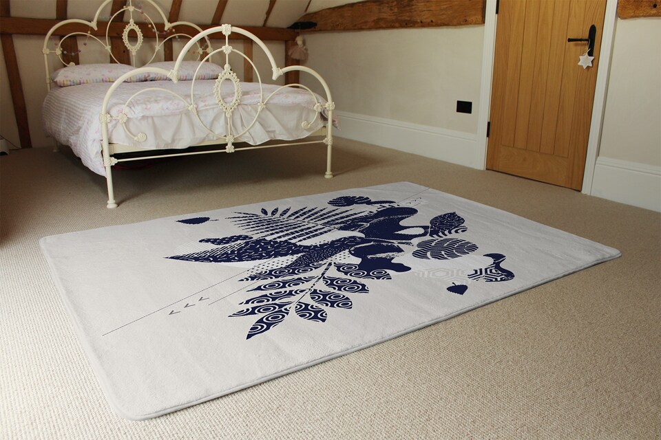 image 1 of Decorative Leaf Prints Rug | Multi