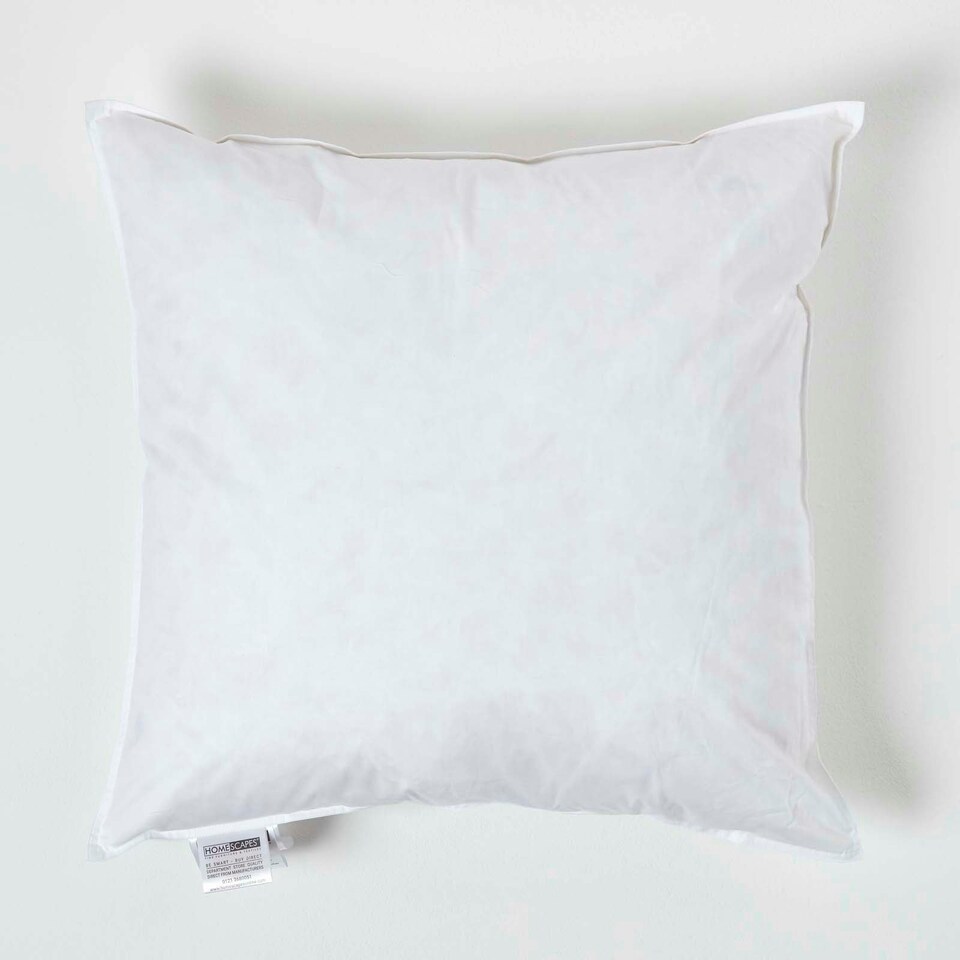 image 1 of Homescapes Luxury Duck Feather Cushion Pad Insert Inner 60 x 60 cm (24 x 24") White