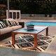 image 6 of Outsunny Waterproof Outdoor Rug W/ LED String Light, 182 x 274cm, Black & White Black | Black and Coffee