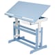 image 1 of Desk - for children, wooden, tiltable tabletop, 7 height settings, with drawer | Blue | blue | 109 x 55 x 94 cm | 1