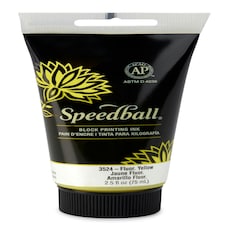 Speedball Water-Soluble Block Ink, Fluorescent Yellow, 2.5oz