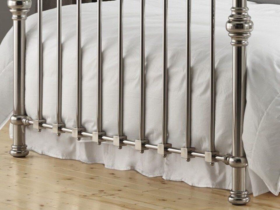 image 1 of Chrome Squared Metal Bed Frame - Double 4ft 6"
