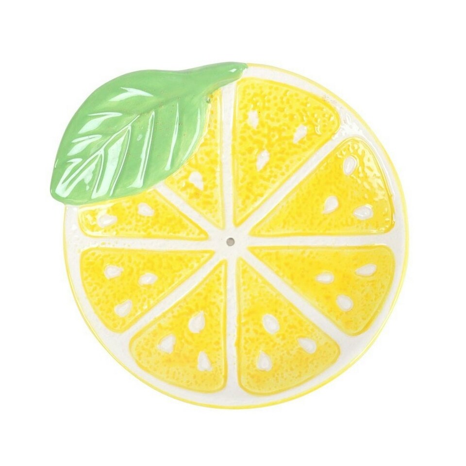 image 1 of Something Different Lemon Slice Incense Holder - Yellow/Green/White - One Size