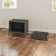 image 3 of HOMCOM 2 Drawer Chest of Drawers, Fabric Dresser with Steel Frame, Brown