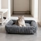 image 3 of Living and Home Soft Dog & Cat Bed,Pet Bolster Bed | Grey | Grey | M | 1